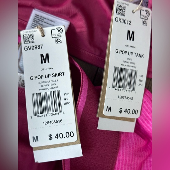 Adidas Girls Tennis Skirt & Tank Outfit Set Pink Size Medium New with Tags - Picture 3 of 5